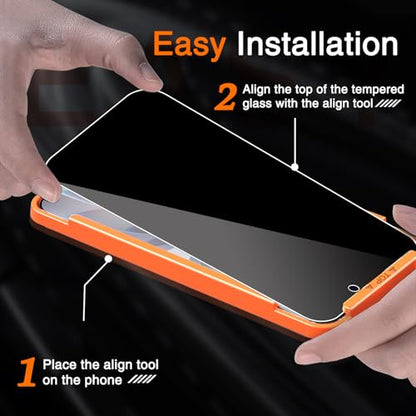 Milomdoi Privacy Screen Protector for iPhone 17, Tempered Glass - color: Black