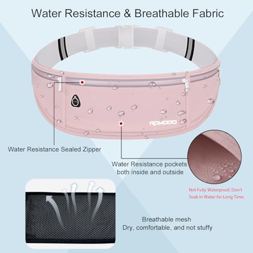 Running Belt Fanny Pack for Women, Water Resistant Waist Pack, Pink - color: 02-Pink