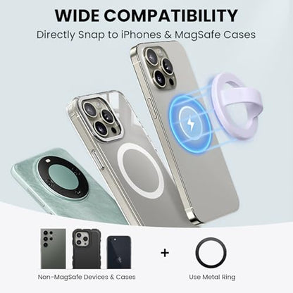 Magnetic Silicone Ring Grip Phone Holder, Loop Grip Phone Holder，Phone Grip - color: Purple