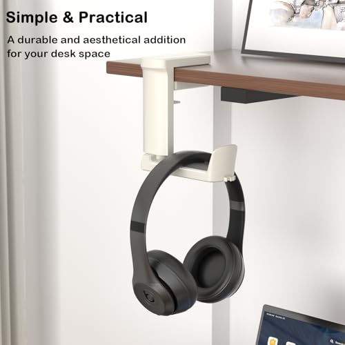 Headphone Hook - Adjustable Clamp-on Headphone Holder (White_2 Pack) - color: White_2 Pack