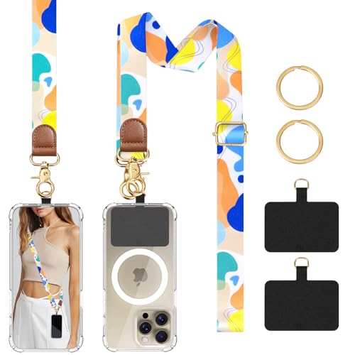 TiMOVO Phone Lanyard Crossbody Wrist Strap, Adjustable Anti-Theft Strap for Smartphone Case - color: Abstract Colour
