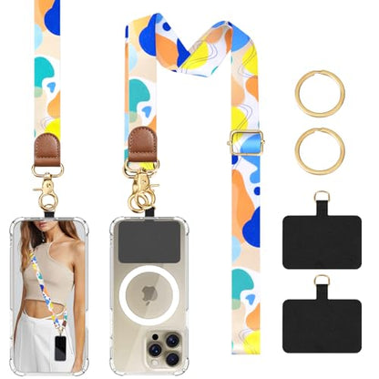 TiMOVO Phone Lanyard Crossbody Wrist Strap, Adjustable Anti-Theft Strap for Smartphone Case - color: Abstract Colour