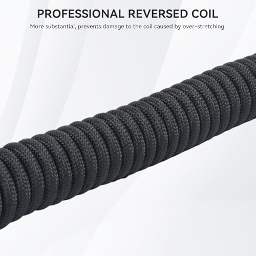 ELUTENG Mix Coiled Keyboard Cable 8k 5ft for Mechanical Gaming Keyboard