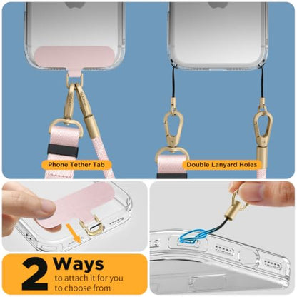 SURPHY Phone Lanyard Crossbody, Phone Strap with Light-Activated Strap Pink - color: Pink