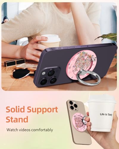Lotadilo Magnetic Phone Ring Holder, Cute Phone Grip Stand, PK Castles - color: PK Castles