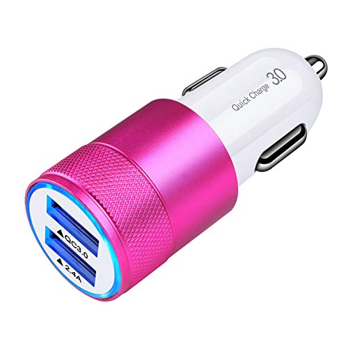 Fast Car Charger, Quick Charging 5.4A/30W Phone USB Car Charger Adapter - color: pink, style: USB A