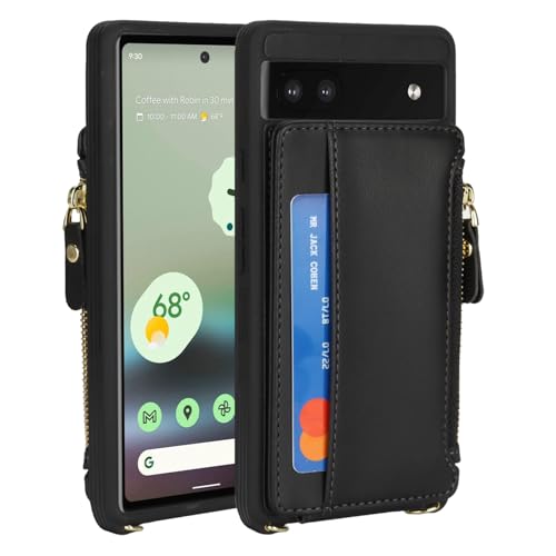 Cavor Compatible with Google Pixel 6a Case Wallet, Black - color: Black, size: Google Pixel 6a