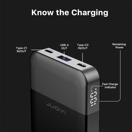 JUOVI Power Bank 35W 10000mAh Portable Charger Fast Charging - color: Pink