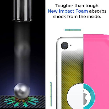 AICase for iPhone SE Case 3rd & 2nd Generation, for iPhone SE 2022/2020 Built-in Screen Protector Heavy Duty Protective Shockproof 3-Layer Full Body Rugged Phone Cover, Pink/Aqua Blue - color: Pink/aqua blue