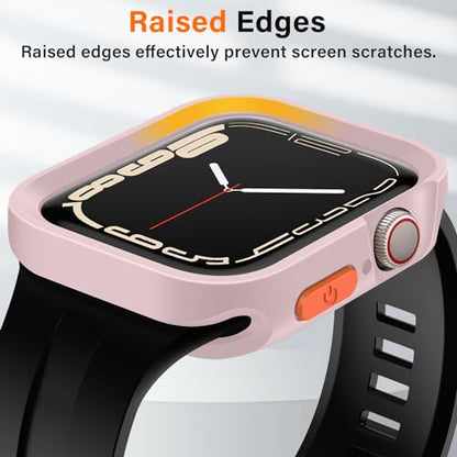 Amizee Rugged Case Compatible with Apple Watch Case Series 9/8/7 41mm SE 3/2/1 Series 6/5/4 40mm, Soft TPU Shockproof Bumper Drop Proof Protective Cover Compatible with iWatch - Pink - color: Pink, size: 40mm/41mm