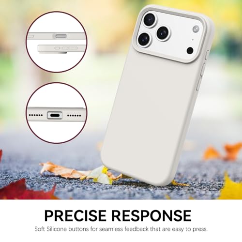 GUAGUA Compatible with iPhone 17 Pro Max Case 6.9 Inch Liquid Silicone Soft Gel Rubber Slim Thin Microfiber Lining Cushion Texture Cover Shockproof Protective Phone Case for iPhone 17 Pro Max, Stone - color: Stone, size: iPhone 17 Pro Max