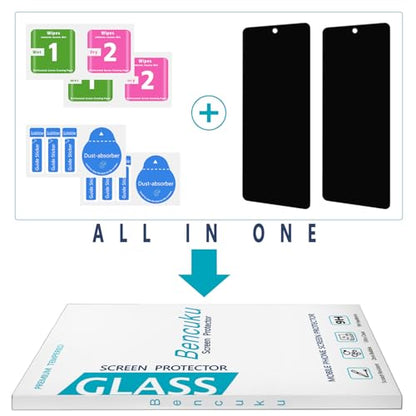 2 Pack Privacy Screen Protector for Motorola Moto G 5G 2025 - color: Black-Moto G 5G 2025
