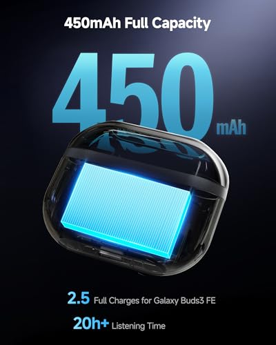 Wireless Charging Case for Samsung Galaxy Buds 3 FE - Supports Wireless & Wired Charging, Replacement Charger Case with USB-C Cable (Earbuds Not Included)