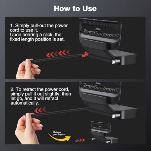 Retractable Cord Car Charger Dock for Tesla Model 3/Model Y