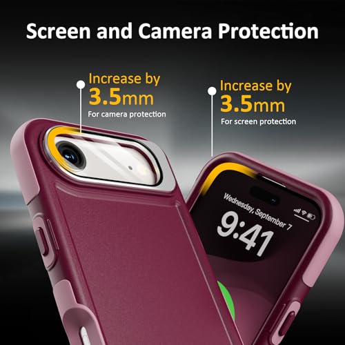 Follaroma Magnetic for iPhone 17 Air Case with Camera Stand, Purple Pink | Built-in Glass Camera Cover,Compatible with MagSafe,Heavy Duty Shockproof Protective,Military-Grade Anti-DropDual Layer Cover - color: Purple Pink, size: iPhone 17 Air 6.5''
