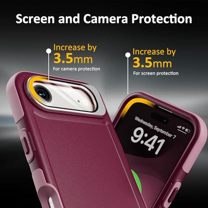 Follaroma Magnetic for iPhone 17 Air Case with Camera Stand, Purple Pink | Built-in Glass Camera Cover,Compatible with MagSafe,Heavy Duty Shockproof Protective,Military-Grade Anti-DropDual Layer Cover - color: Purple Pink, size: iPhone 17 Air 6.5''