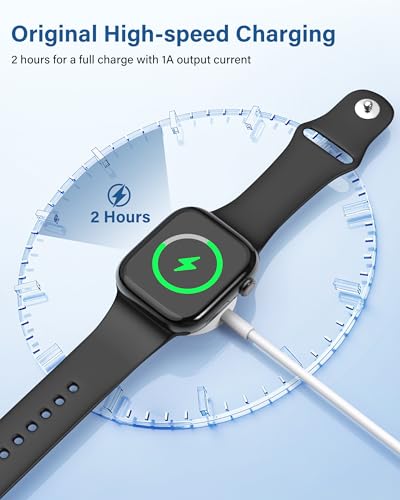 [2026 New] 3 in 1 Fast Charge Cord, USB-C 60W & Lightning 27W with Magnetic Wireless Watch Charger, 6FT White TPE Multi Charging Cable for iPhone 17/16/15/14/13/12/11 & iWatch Series 11-1/Ultra/SE