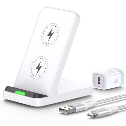 Wireless Charger for Samsung S26 Ultra S26+ S26, 15W Android Phone Stand - color: White