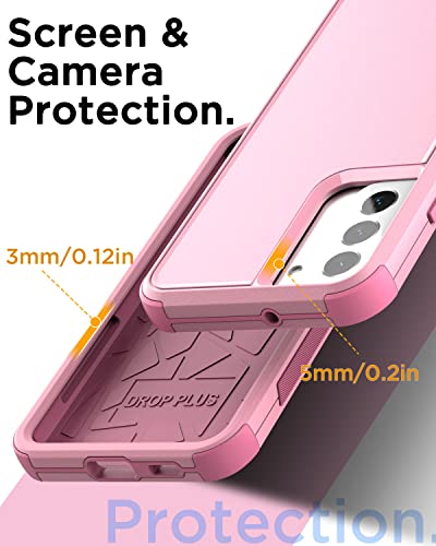 AICase for Galaxy S22 Case,Heavy Duty Rugged Pocket-Friendly Phone Case,Durable Military Grade Protection Shockproof/Drop Proof/Dust-Proof Protective Cover for Samsung Galaxy S22 6.1“ (Pink) - color: pink Case