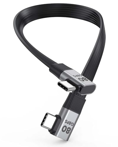 90 Degree USB4 Cable Short 5in Right Angle USB C Cable - size: 5.5IN