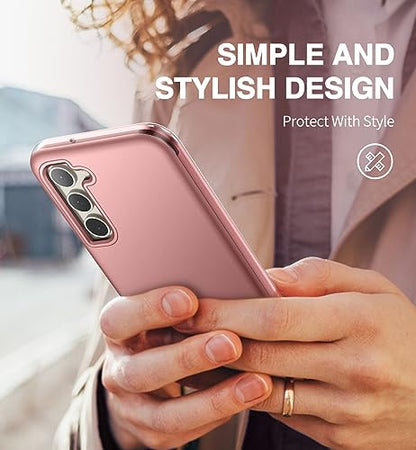 SURITCH for Samsung Galaxy S23 Plus Case, [Built-in Screen Protector] [Dual-Layer Protection ] Full Protection Shockproof Rugged Bumper Phone Cover for Samsung S23 Plus 6.6 Inch - Rose Gold - color: Rose Gold