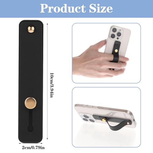 Ymapinc 2Pcs Phone Case Holder Strap, Phone Loops for Back of Phone Black Silicone Kickstand Cell Phone Strap Grip Holder for Most Mobile Phones and Cell Phone Case - color: Black