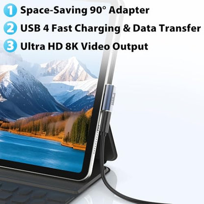Cyberguys! USB C Right Angle Adapter PD 240W for Thunderbolt 4/3, 2-Pack - style: Angle-Vertical