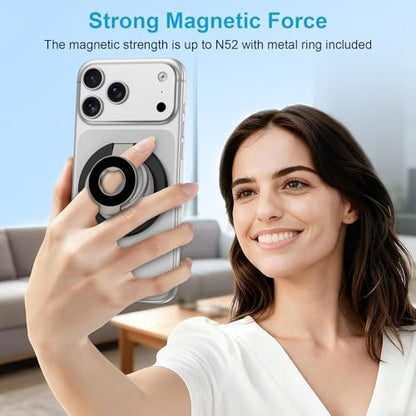 MagSafe Phone Ring Grip, 360° Rotation Magnetic Phone Ring Holder Stand - color: black