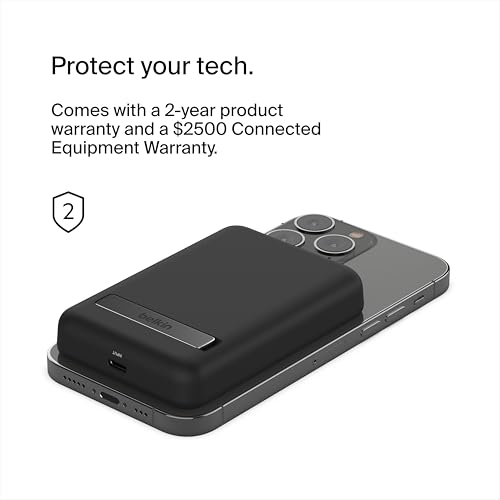 Belkin 5000mAh 7.5W MagSafe Power Bank with Kickstand - color: Black