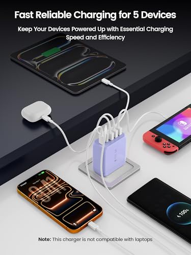 60W USB C Charger Block for iPhone 17 16 15,EIZLXQ 2-Pack USB C Wall Charger with Total 60W Max Output,10FT USB C Cable,Fast Charging Blocks for iPhone 17/16/15 Series,Galaxy,Pixel,iPad-Lavender - color: Lavender