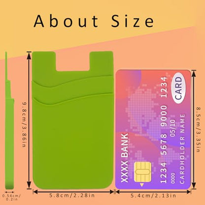 3 Pack Green Adhesive Phone Wallet Stick on Card Holder for Phone Case - color: Green