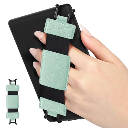 MoKo Soft Hand Strap for 6-8" Kindle eReaders Fire Tablet, Agave Green - color: Lychee Tequila Green, style: Soft Pu Strap