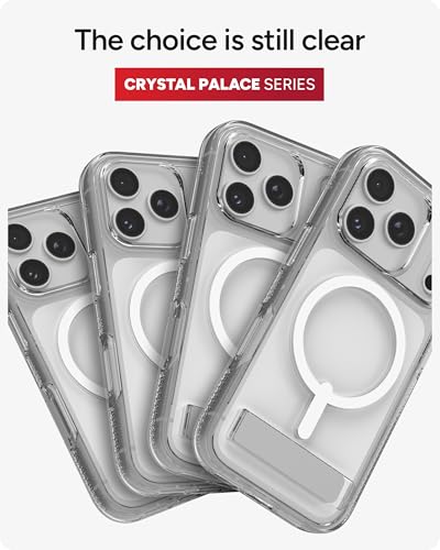 ZAGG Crystal Palace Case for iPhone 17 Pro - Clear, Drop Protection (13ft/4m), ClearGuard Anti‑Yellowing & Scratch‑Resistant, MagSafe & Wireless Charging Compatible - size: iPhone 17 Pro, style: With Magsafe