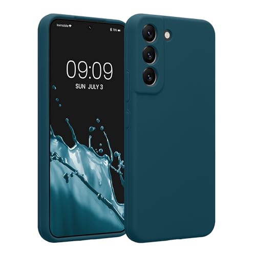 kwmobile Case Compatible with Samsung Galaxy S22 Case - Slim TPU Silicone Phone Cover - Soft Touch Finish - Teal Matte - color: teal matte, size: Galaxy S22