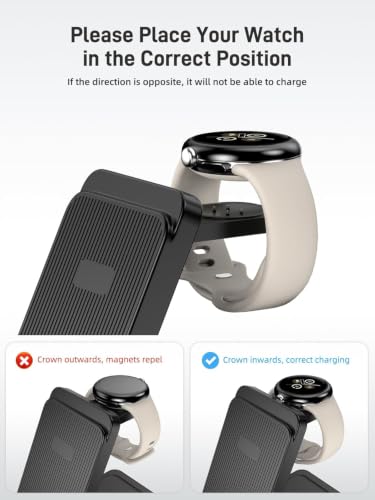 Wireless Charger for Pixel Watch 3/2, 3 in 1 Charging Station for Google