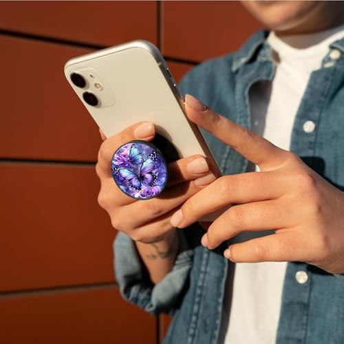 2 Pack Cell Phone Grip with Expanding Kickstand, Blue Butterfly - color: Blue Butterfly