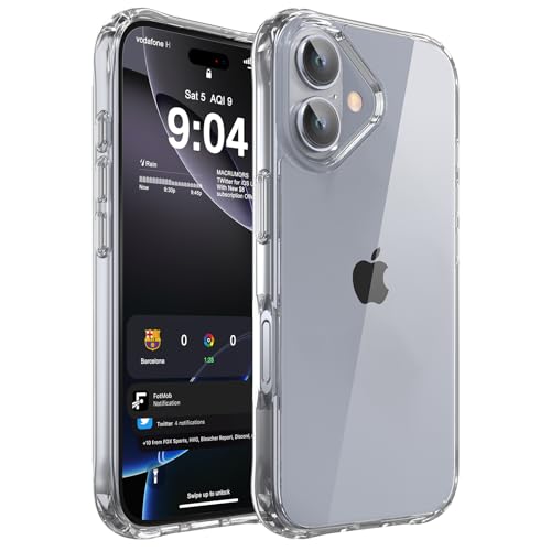 DEERLAMN Clear Case for iPhone 16 Plus 6.7-Inch, Military Grade Drop Protection Anti-Scratch Transparent Ultra Slim Non-Yellowing Shockproof Protective Phone Cover - size: iPhone 16 Plus