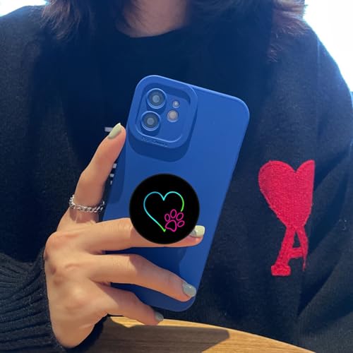 (6 Pack Cell Phone Grip,Phone Finger Foldable Holder Stand Compatible with iPhone - Black Heart Love Quotes - color: Py008