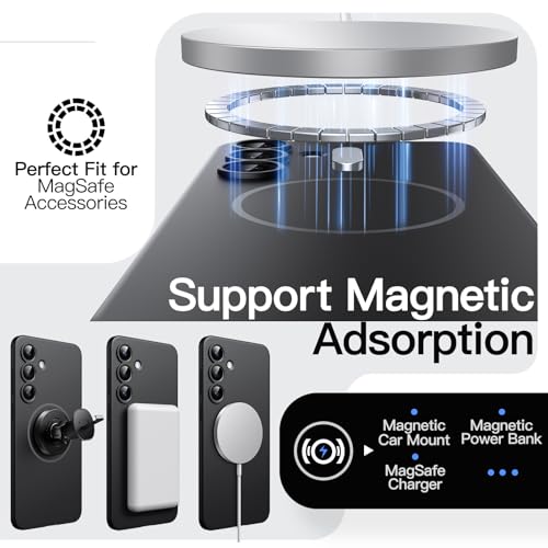 JETech Magnetic Slim Case for Samsung Galaxy S25 FE, Black | Compatible with MagSafe, Full Camera Lens Protection, Ultra-Thin Lightweight, Matte Finish Phone Cover - color: Black, size: Galaxy S25 FE