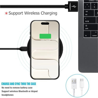 Battery Case for iPhone Air, Full Encircle 12000mAh High Capacity Rechargeable Portable Charger Case Extended Battery Pack for iPhone Air(6.5 inch) Wireless Charging Cover with Carplay-Black - size: iPhone Air (6.5 inch)