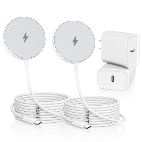 Magnetic Wireless Charger 2Pack, Long 10FT Mag-Safe Charging Pad for iPhone - size: 10FT