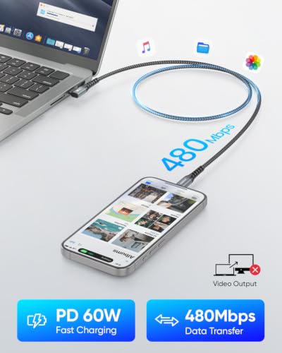 SUNGUY Right Angle USB C to USB C Cable 3FT 2Pack 60W Fast Charging - size: 3FT