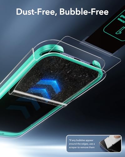 ESR 3 Pack for iPhone 17 Pro Screen Protector, Armorite | 7X Impact Absorption, 9H+ Tempered Glass, Easy One-Pull Installation, Full-Coverage Protection, UltraFit Tray, Bubble-Free - size: iPhone 17 Pro 6.3 inch