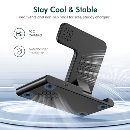 Wireless Charger Fast Charging Station 3 in 1 Charger Stand for Table