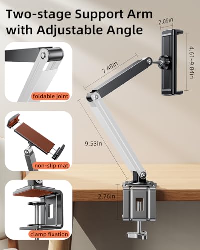 Adjustable Tablet Stand for Desk & Bed,360 Degree Rotation Mount