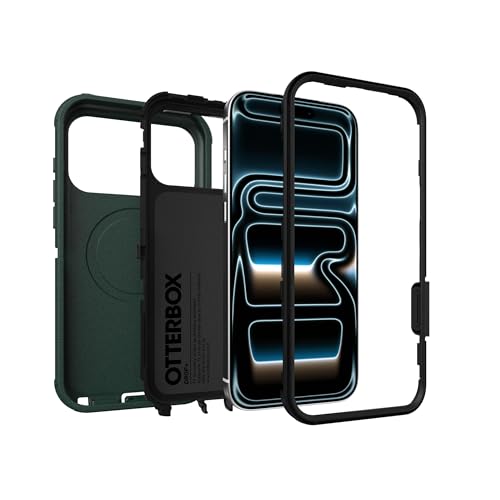 OtterBox iPhone 17 Pro (Only) - Defender Series Case - Roasted Cashew Mist (Green & Black) - Snaps on MagSafe - Tough - Rugged & Durable - color: Roasted Cashew Mist (Green & Black), style: iPhone 17 Pro