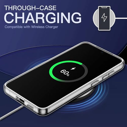 JETech Magnetic Case for Samsung Galaxy S24, Compatible with MagSafe, Clear | Shockproof Protective Phone Cover, Scratch Resistant Clear Back - color: Clear, size: Galaxy S24