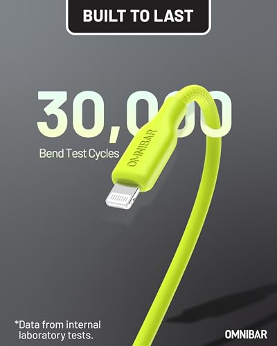 Silicone USB A to Lightning Cable 6FT, MFi Certified Cord, Green - color: A to L Silicone Green