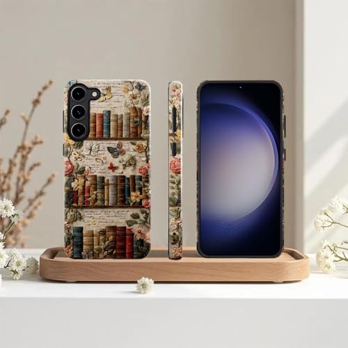 Compatible with Samsung Galaxy S23 Case,Glossy Case All-Round Protection Shockproof Anti-Scratches TPU Cover,Cases for Man Woman-Antique Bookshelf - color: Antique Bookshelf, size: Galaxy S23