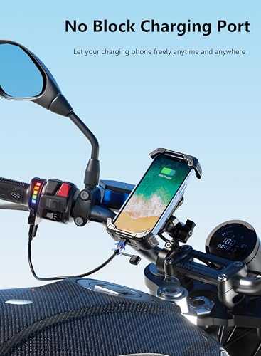 Kewig Motorcycle Phone Mount Holder with Vibration Dampener & Secure Lock